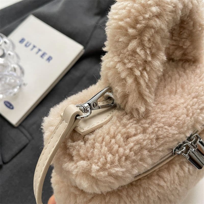 image-Autumn And Winter Lamb Wool Niche Popular Women's Bags Plush Portable