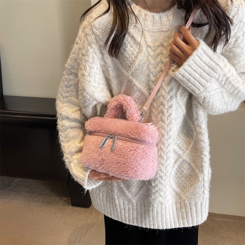 image-Autumn And Winter Lamb Wool Niche Popular Women's Bags Plush Portable