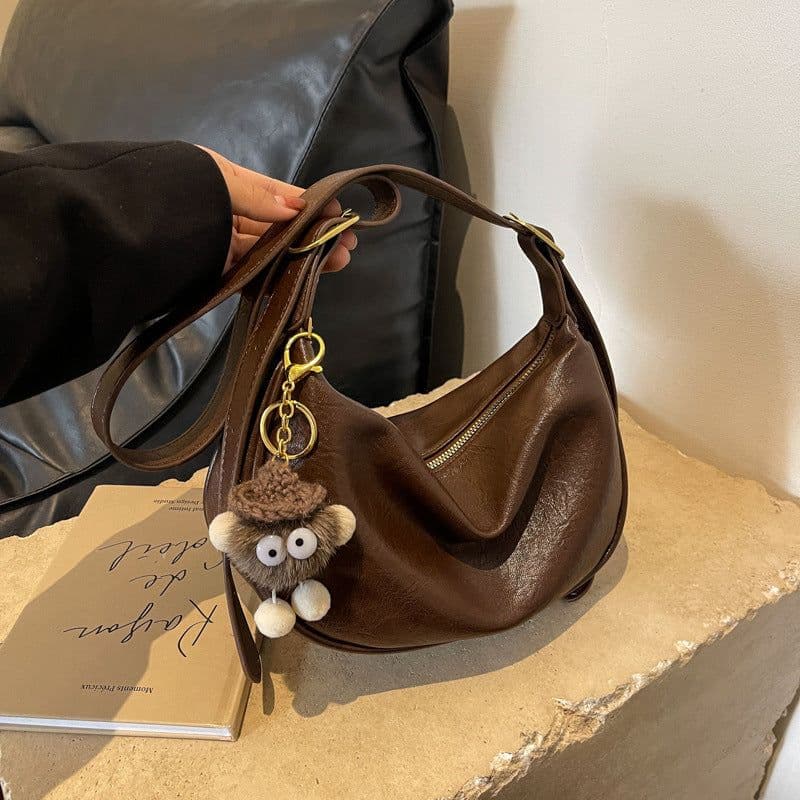 image-Fashion Trendy One-shoulder Messenger Bag Simple Niche Pu