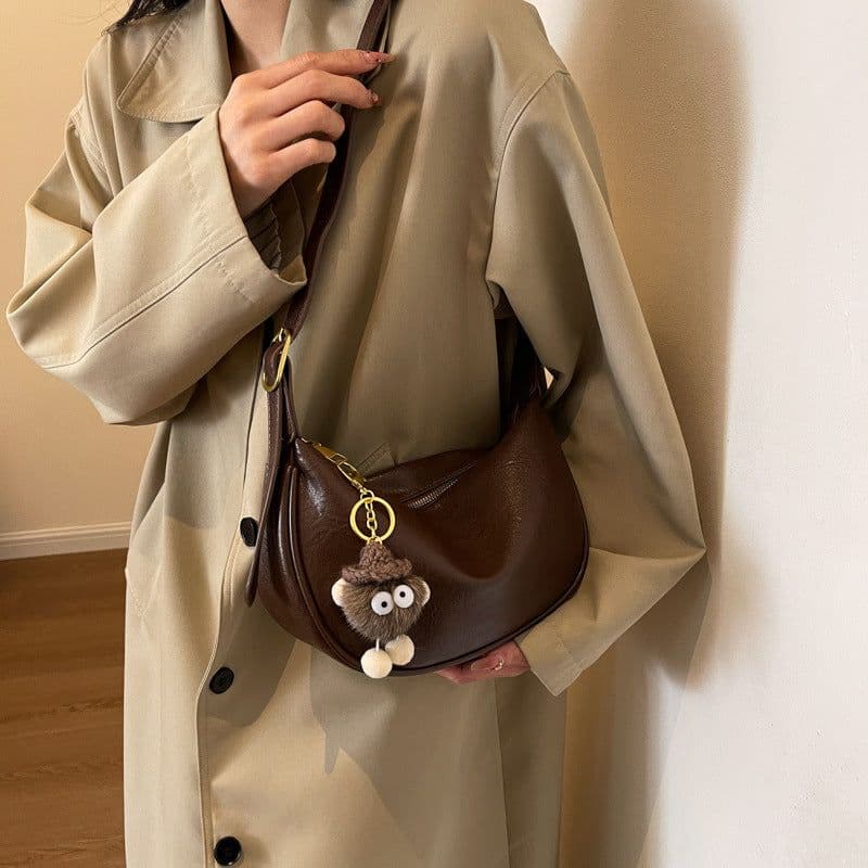image-Fashion Trendy One-shoulder Messenger Bag Simple Niche Pu