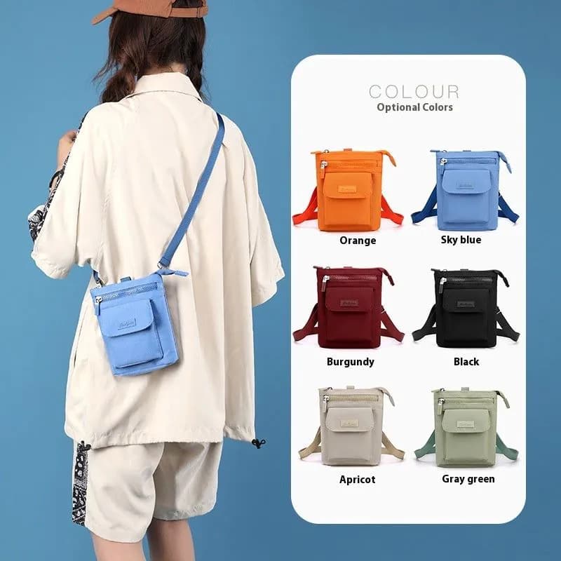 image-Women's Crossbody Leisure Phone Bag Shoulder Nylon Cloth Bag