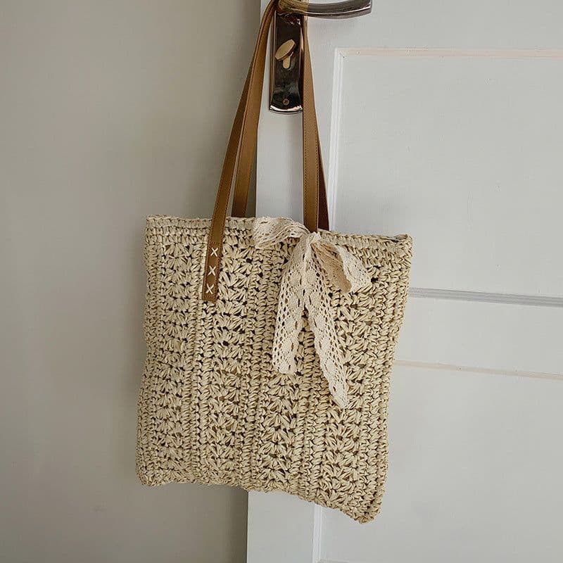 image-Summer Beach Straw Woven Large-capacity Crossbody Bag