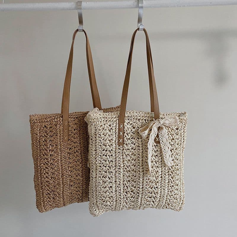 image-Summer Beach Straw Woven Large-capacity Crossbody Bag