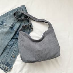 image-Simple Corduroy Shoulder Bag Fashion Canvas