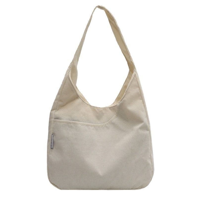 image-Simple Corduroy Shoulder Bag Fashion Canvas