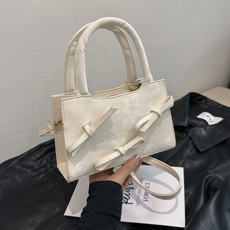 image-Fashion Special-interest Bowknot Portable Small Square Bag For Women