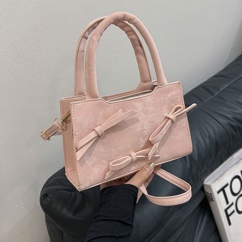 image-Fashion Special-interest Bowknot Portable Small Square Bag For Women
