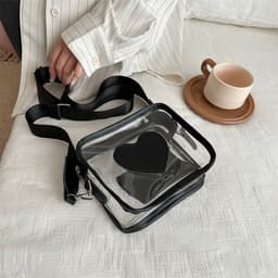 image-Trendy Transparent Women's Love Messenger Bag