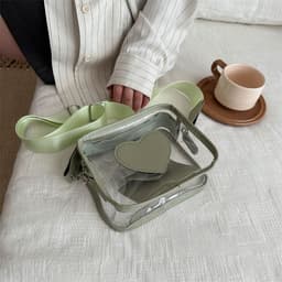 image-Trendy Transparent Women's Love Messenger Bag