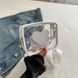 image-Trendy Transparent Women's Love Messenger Bag