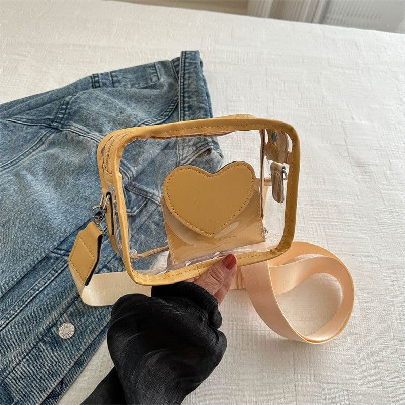 image-Trendy Transparent Women's Love Messenger Bag