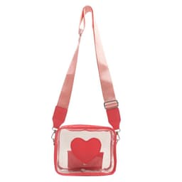 image-Trendy Transparent Women's Love Messenger Bag