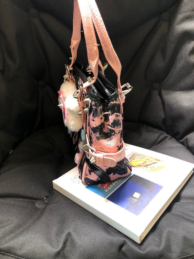 image-Sub-culture Girl Plush Bone Cross Handbag