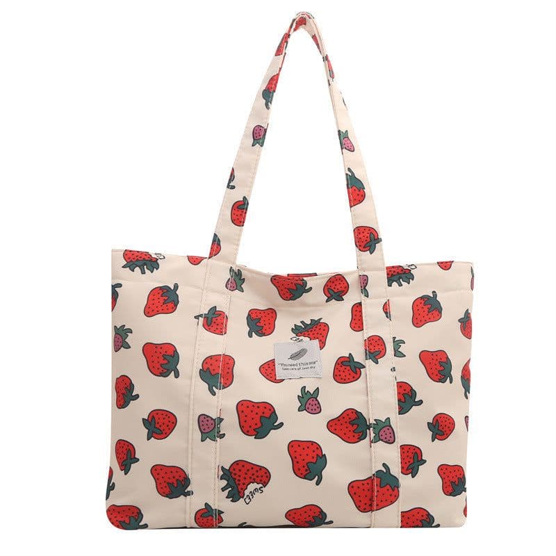 image-Large Capacity Floral Nylon Shoulder Bag