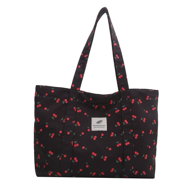 image-Large Capacity Floral Nylon Shoulder Bag
