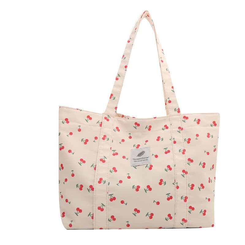 image-Large Capacity Floral Nylon Shoulder Bag