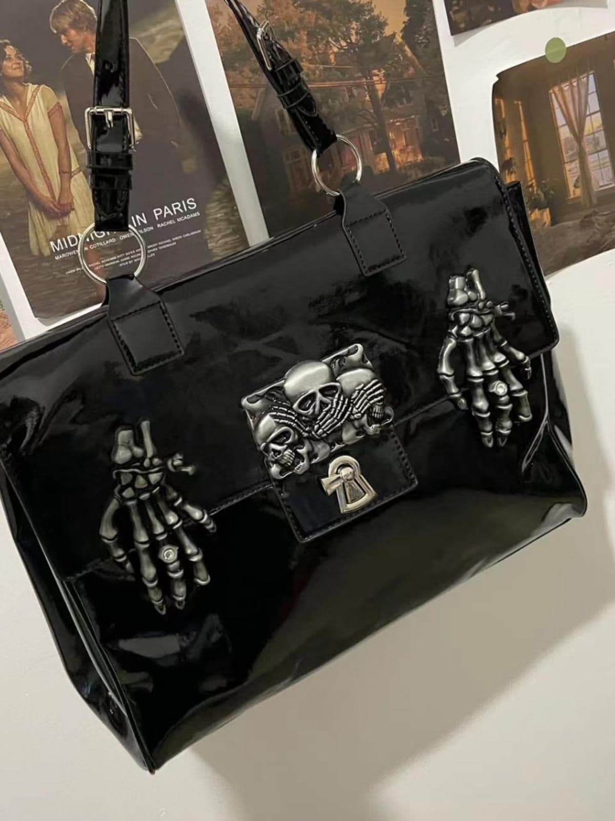 image-Original Hot Girl Patent Leather Large Capacity Special-interest Design Handbag