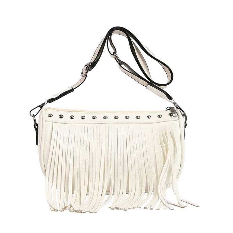 image-Ladies Tassel Retro Large Capacity Shoulder Bag