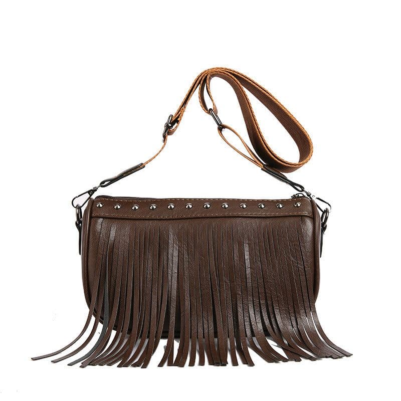 image-Ladies Tassel Retro Large Capacity Shoulder Bag