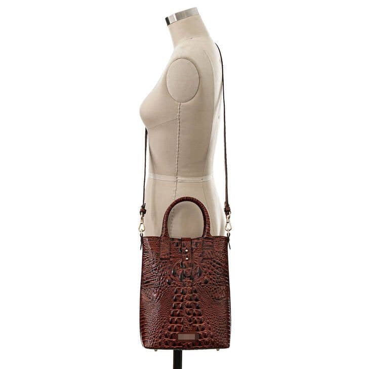 image-Women's Retro Multi-color Concave-convex Crocodile Pattern Shoulder Bag