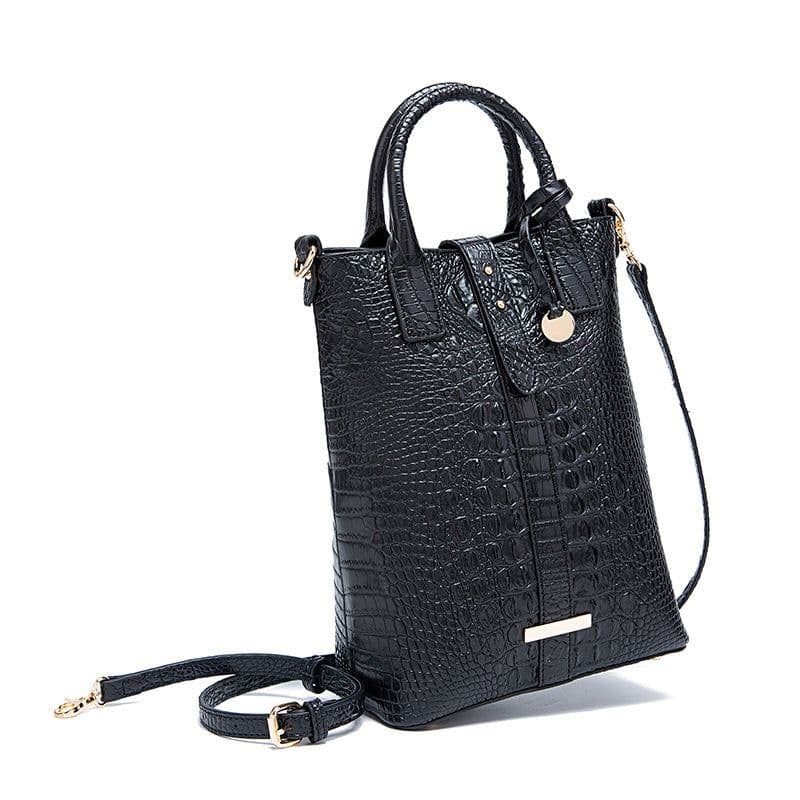 image-Women's Retro Multi-color Concave-convex Crocodile Pattern Shoulder Bag