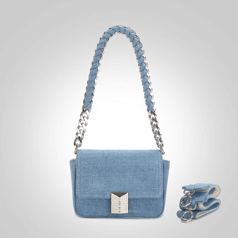 image-New Retro Chain Shoulder Underarm Bag Chain Denim Women's Bag