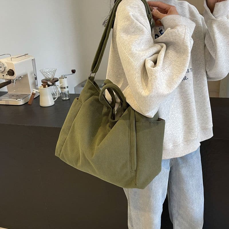 image-Corduroy Women's Fashion Shoulder Crossbody Bag