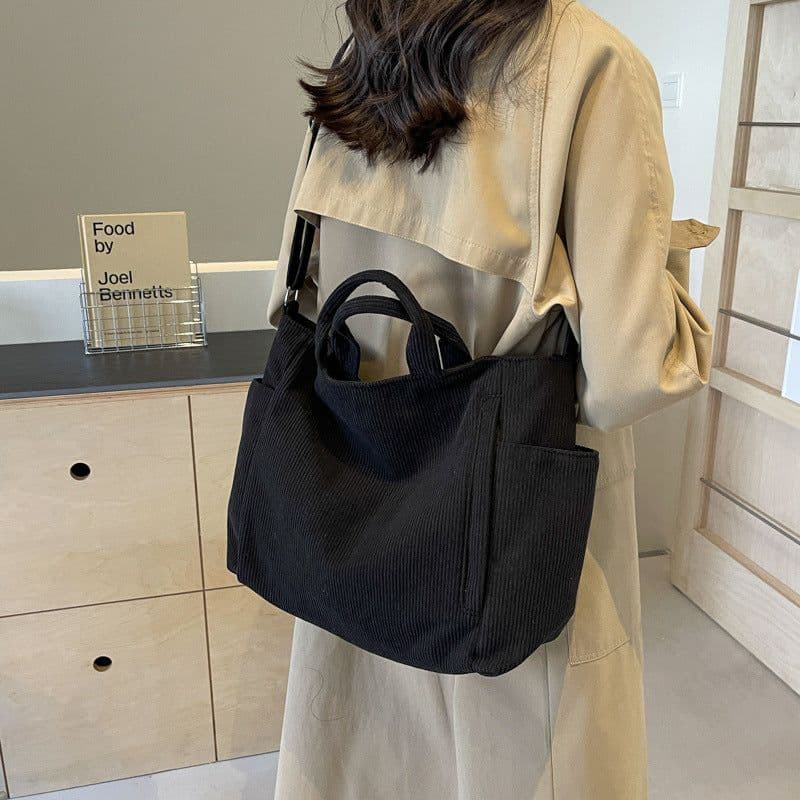image-Corduroy Women's Fashion Shoulder Crossbody Bag