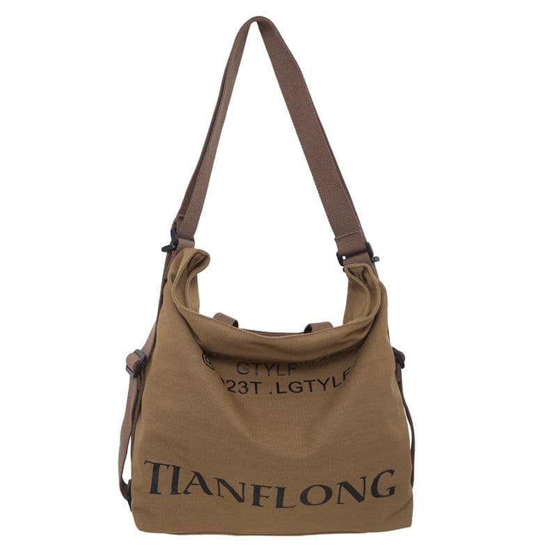 image-Women's Canvas Shoulder Large-capacity Crossbody Bag