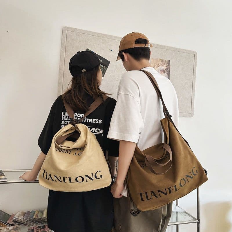 image-Women's Canvas Shoulder Large-capacity Crossbody Bag