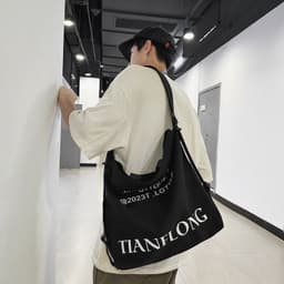 image-Women's Canvas Shoulder Large-capacity Crossbody Bag