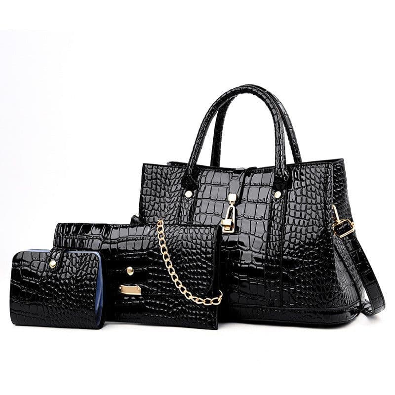 image-Women's Fashion Large Capacity Crocodile Buckle Baby Diaper Bag