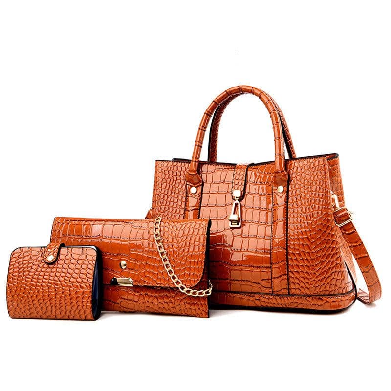image-Women's Fashion Large Capacity Crocodile Buckle Baby Diaper Bag