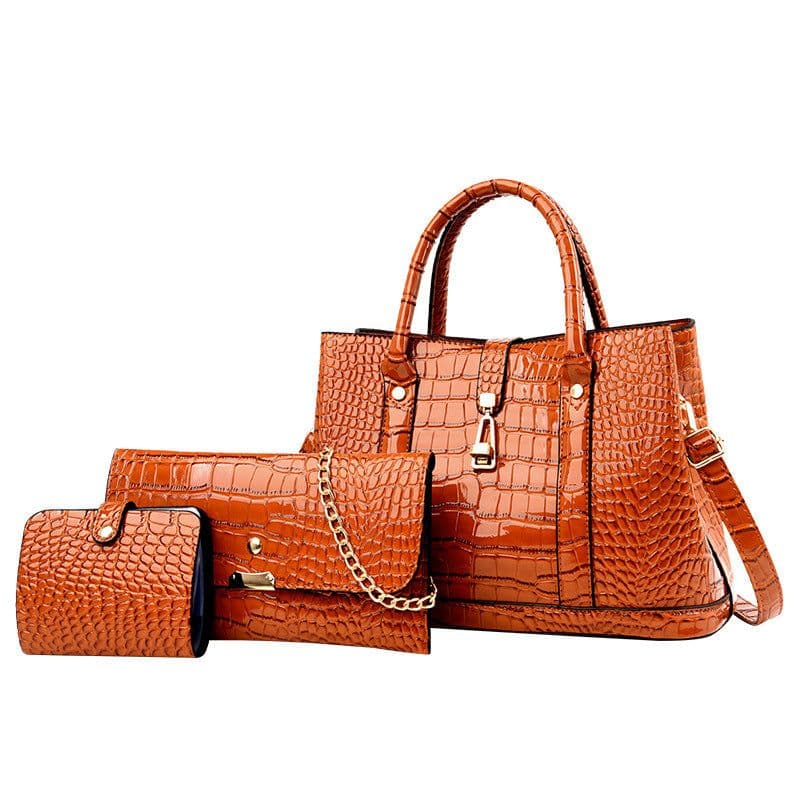 image-Women's Fashion Large Capacity Crocodile Buckle Baby Diaper Bag