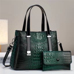 image-Women's Fashion Crocodile Pattern Large Capacity Combination Bags