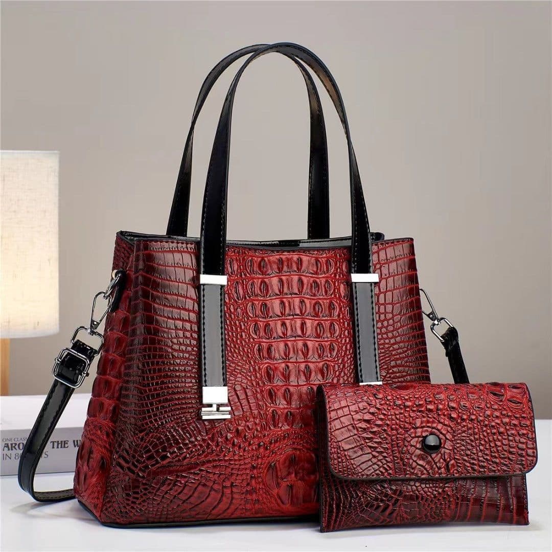 image-Women's Fashion Crocodile Pattern Large Capacity Combination Bags