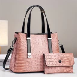 image-Women's Fashion Crocodile Pattern Large Capacity Combination Bags