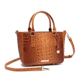 image-Women's Fashion Retro Brahmin Crocodile Pattern Portable Underarm Messenger Bag