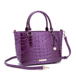 image-Women's Fashion Retro Brahmin Crocodile Pattern Portable Underarm Messenger Bag