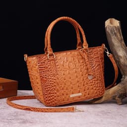 image-Women's Fashion Retro Brahmin Crocodile Pattern Portable Underarm Messenger Bag