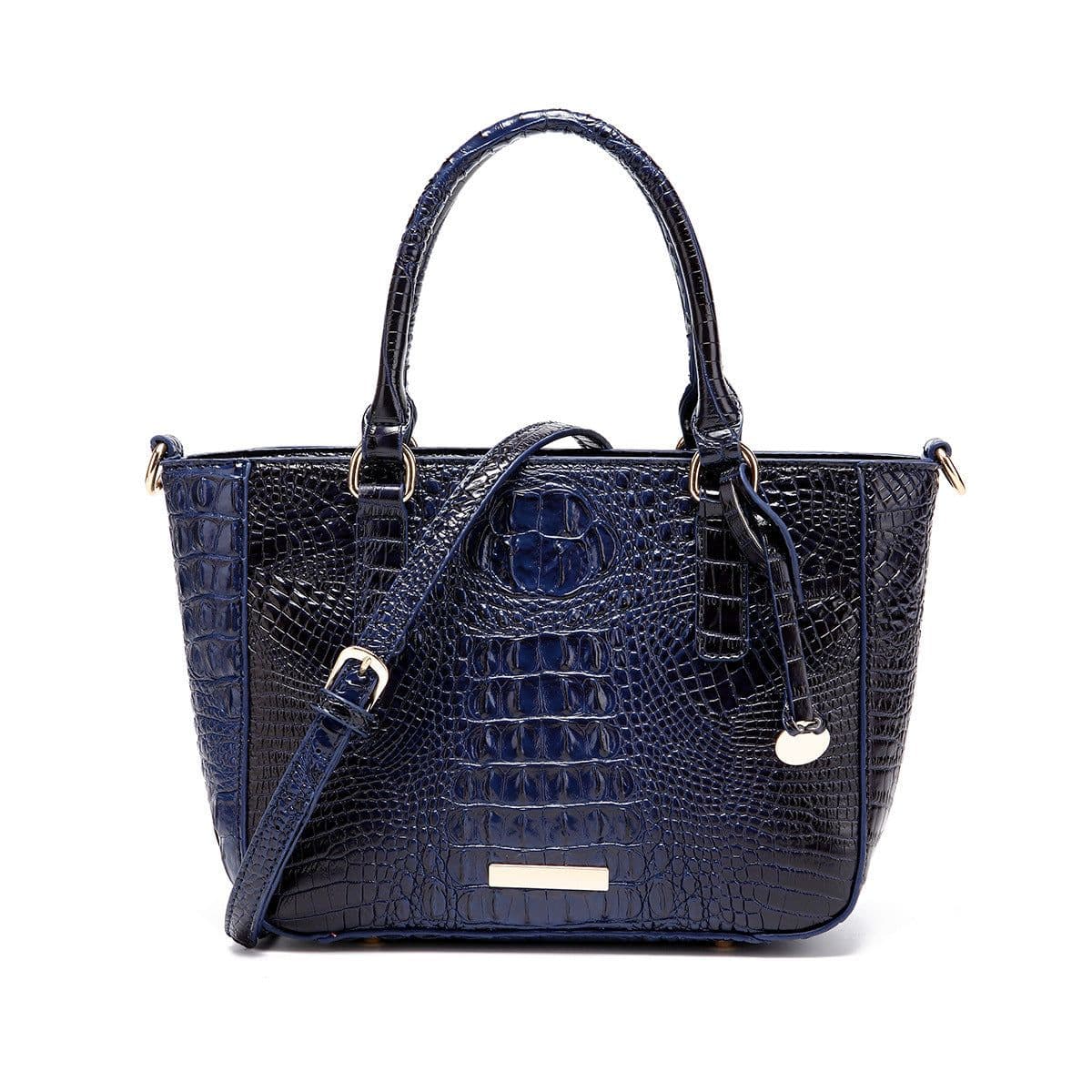 image-Women's Fashion Retro Brahmin Crocodile Pattern Portable Underarm Messenger Bag