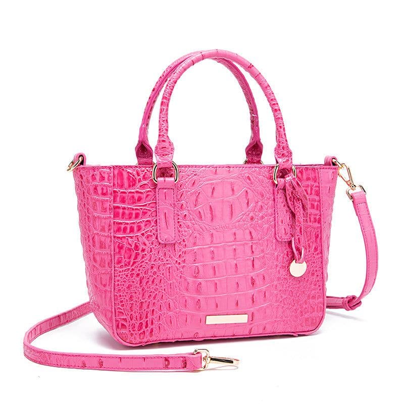 image-Women's Fashion Retro Brahmin Crocodile Pattern Portable Underarm Messenger Bag