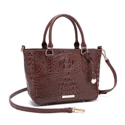 image-Women's Fashion Retro Brahmin Crocodile Pattern Portable Underarm Messenger Bag