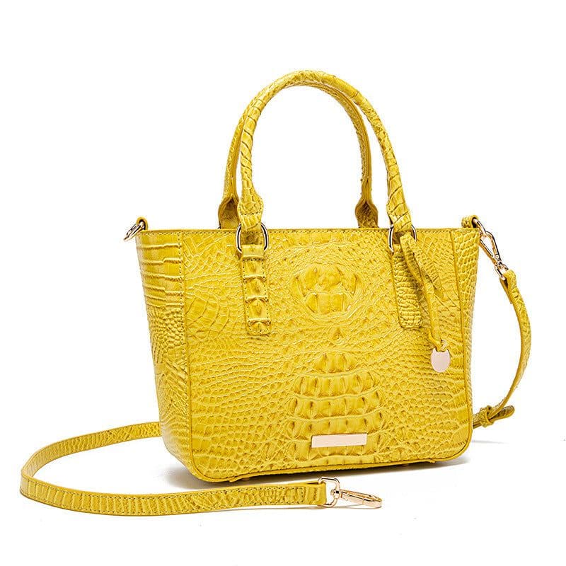 image-Women's Fashion Retro Brahmin Crocodile Pattern Portable Underarm Messenger Bag