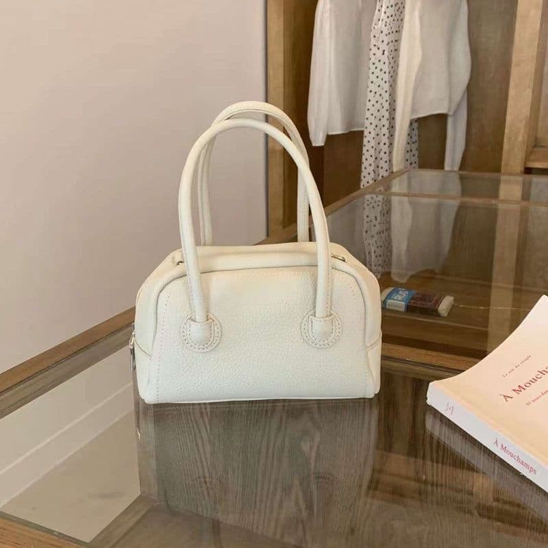 image-Women's Fashion Simple Lychee Pattern Portable Shoulder Messenger Bag