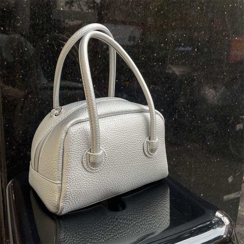 image-Women's Fashion Simple Lychee Pattern Portable Shoulder Messenger Bag