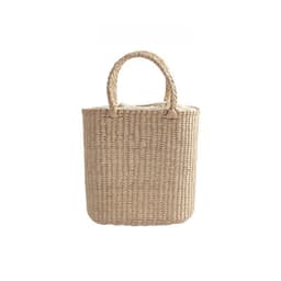 image-Casual Hand-woven Straw Bag Verticle Square Flower Purple