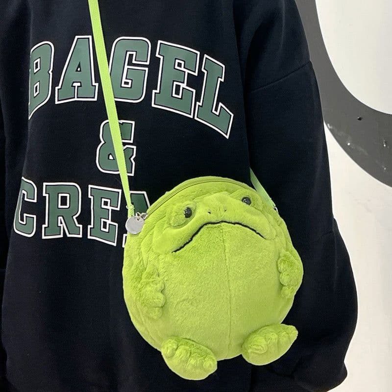 image-Cute And Ugly Frog-shaped Wallet Plush Doll Crossbody Bag