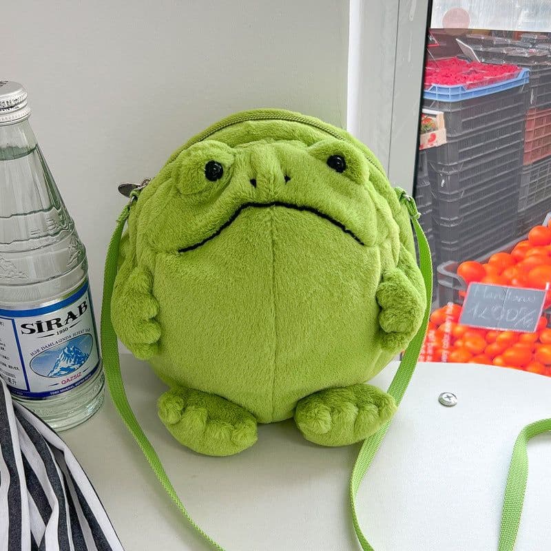 image-Cute And Ugly Frog-shaped Wallet Plush Doll Crossbody Bag