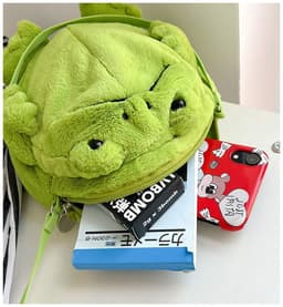 image-Cute And Ugly Frog-shaped Wallet Plush Doll Crossbody Bag